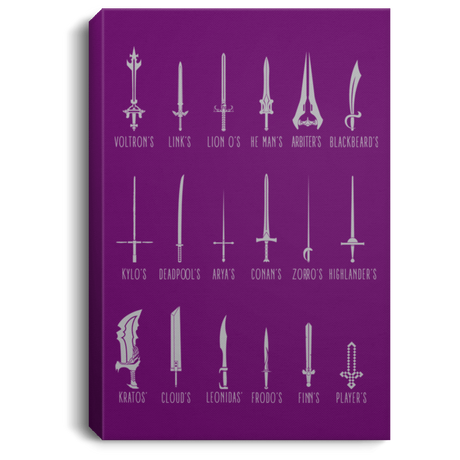 Housewares Purple / 8" x 12" POPULAR SWORDS Premium Portrait Canvas