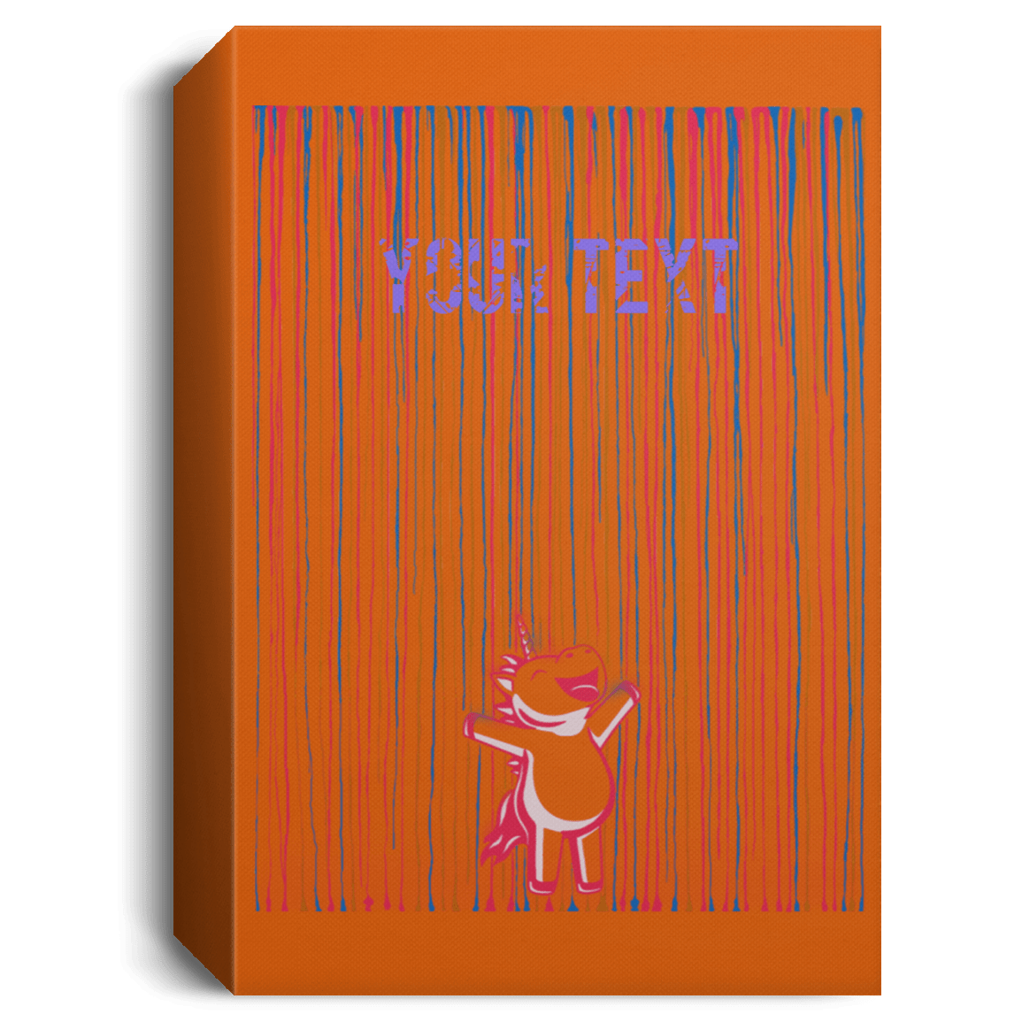 Housewares Burnt Orange / 16" x 24" Rainbow Rain Personalized Portrait Canvas