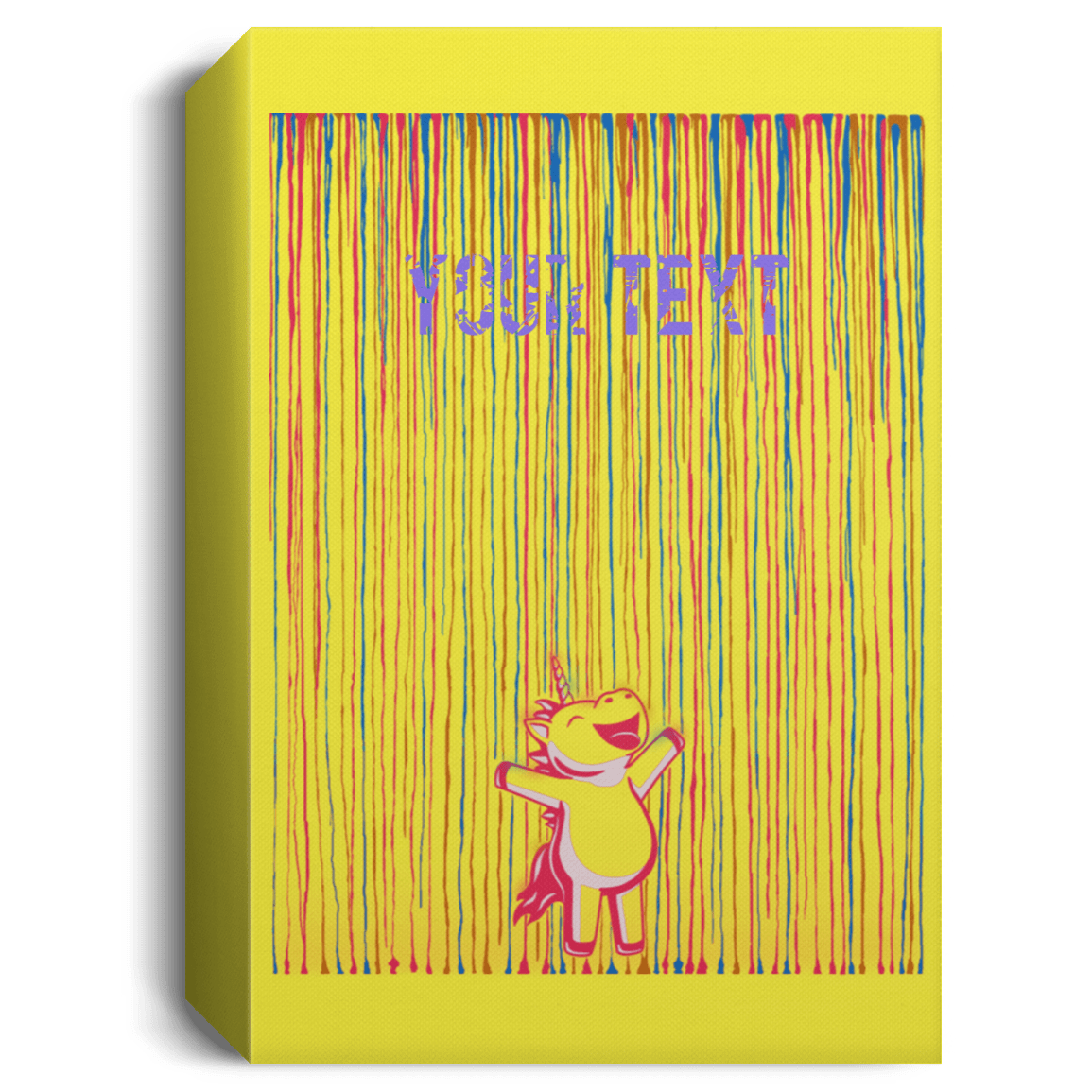 Housewares Yellow / 16" x 24" Rainbow Rain Personalized Portrait Canvas