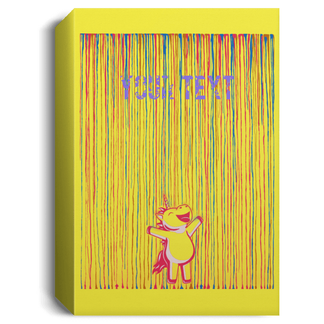Housewares Yellow / 16" x 24" Rainbow Rain Personalized Portrait Canvas