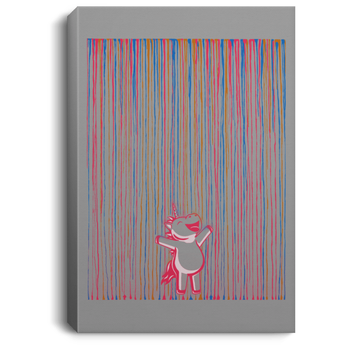 Housewares Gray / 8" x 12" Rainbow Rain Premium Portrait Canvas