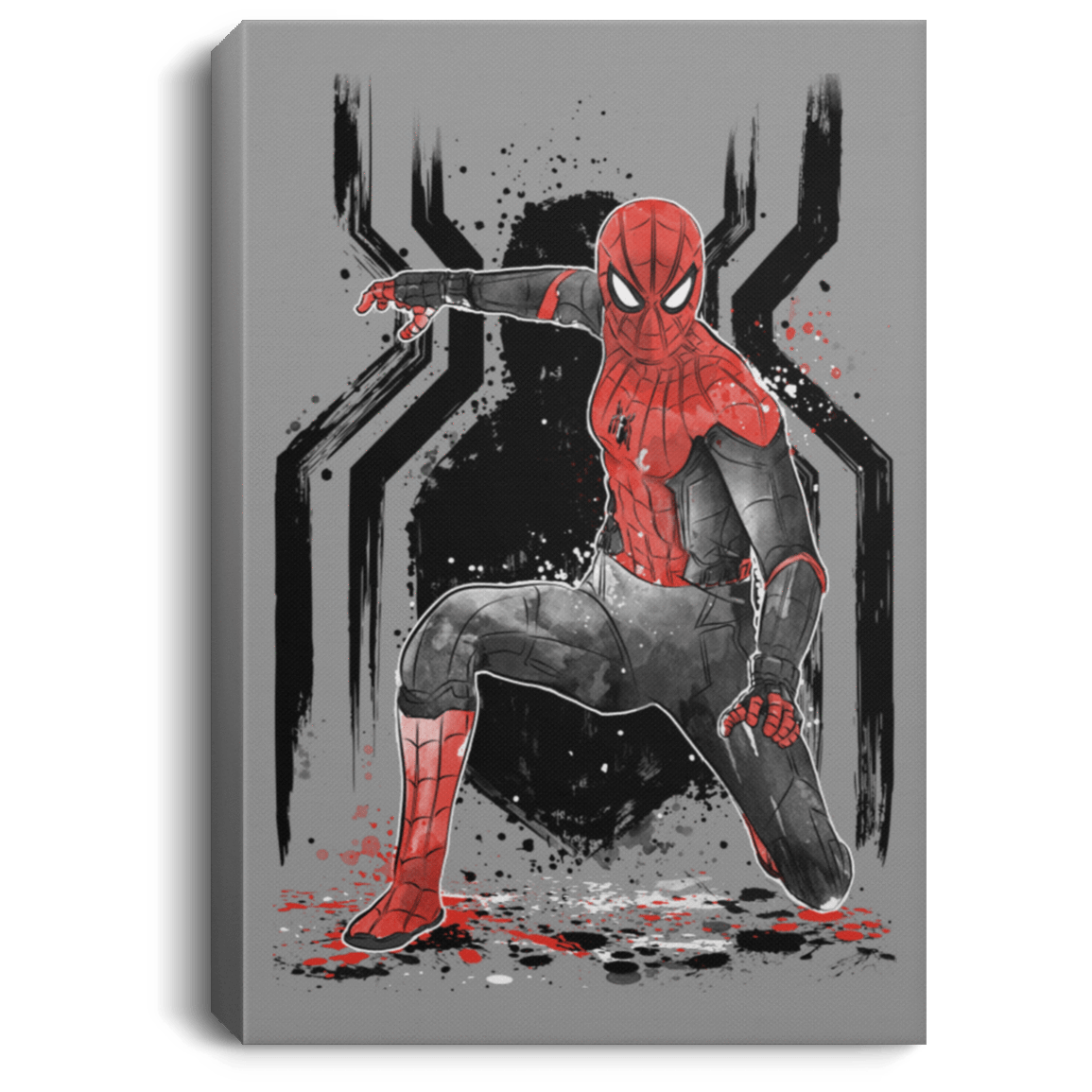 Housewares Gray / 8" x 12" RED-AND-BLACK Spider suit Premium Portrait Canvas