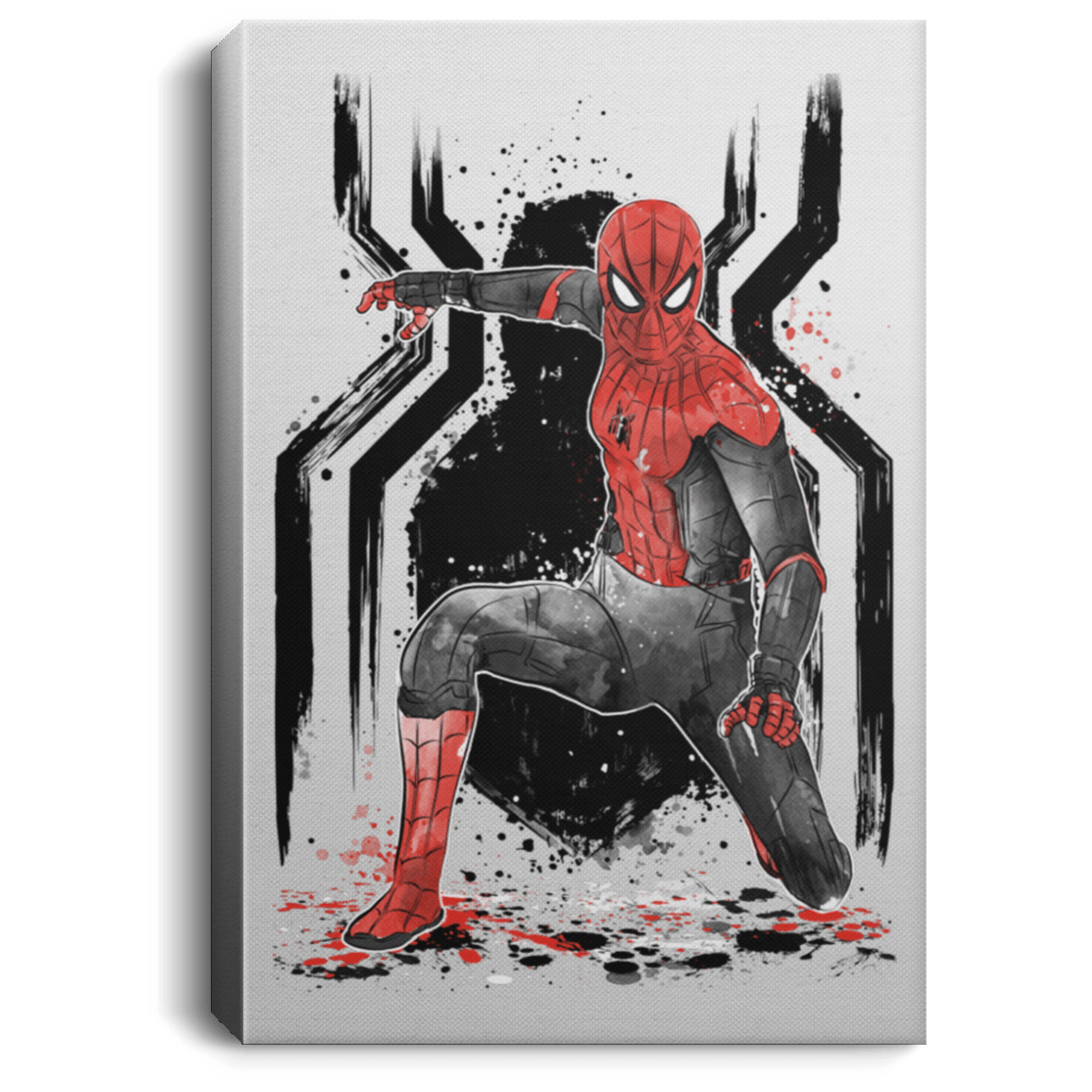 Housewares White / 8" x 12" RED-AND-BLACK Spider suit Premium Portrait Canvas