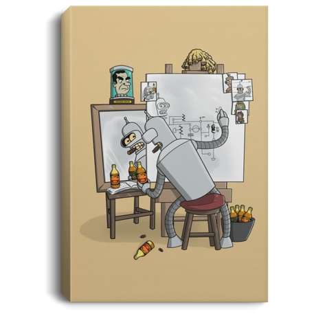Housewares Tan / 8" x 12" Retrato de un Robot Premium Portrait Canvas