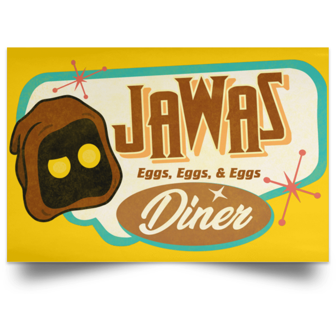 Housewares Athletic Gold / 18" x 12" Retro Jawas Diner Landscape Poster