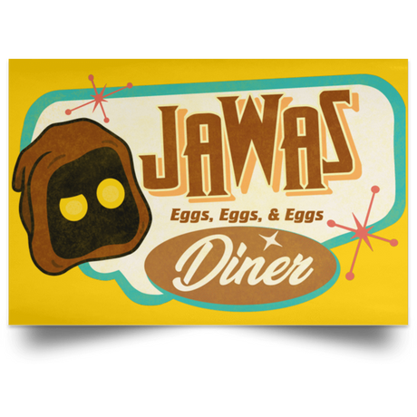 Housewares Athletic Gold / 18" x 12" Retro Jawas Diner Landscape Poster