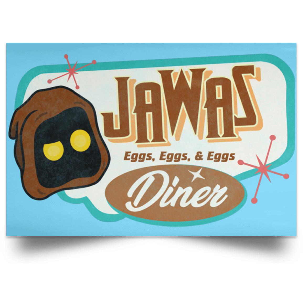 Housewares Columbia Blue / 18" x 12" Retro Jawas Diner Landscape Poster