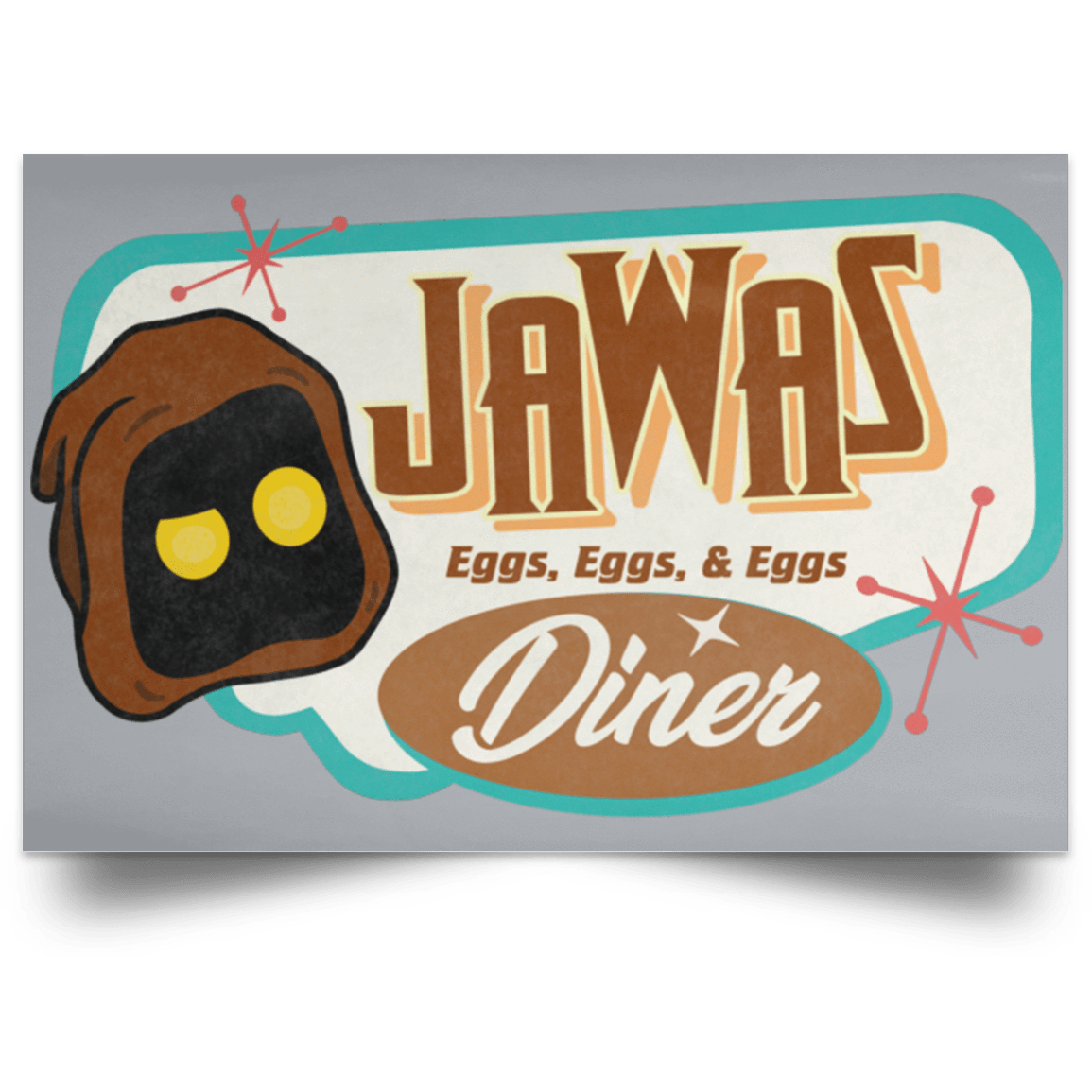 Housewares Grey / 18" x 12" Retro Jawas Diner Landscape Poster