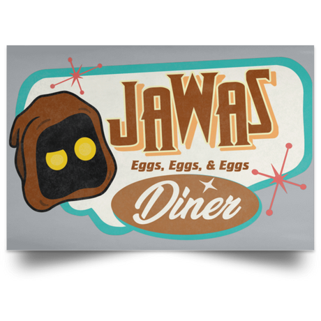 Housewares Grey / 18" x 12" Retro Jawas Diner Landscape Poster