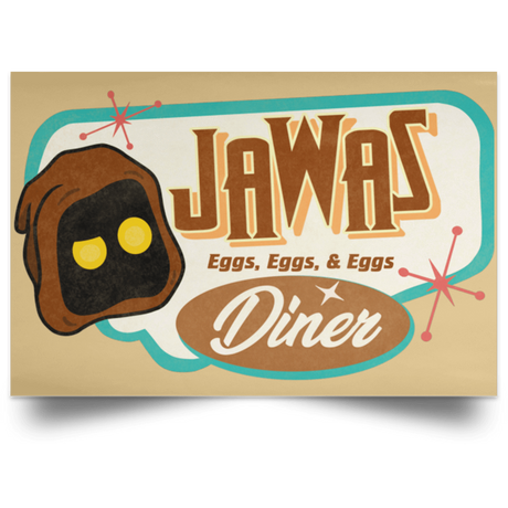 Housewares Tan / 18" x 12" Retro Jawas Diner Landscape Poster