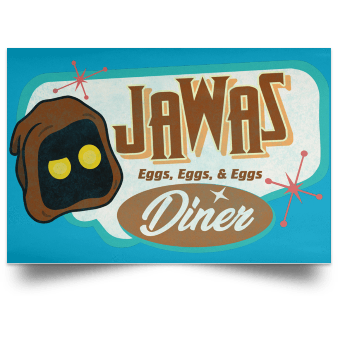 Housewares Turquoise / 18" x 12" Retro Jawas Diner Landscape Poster