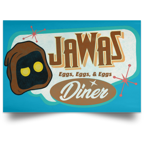 Housewares Turquoise / 18" x 12" Retro Jawas Diner Landscape Poster