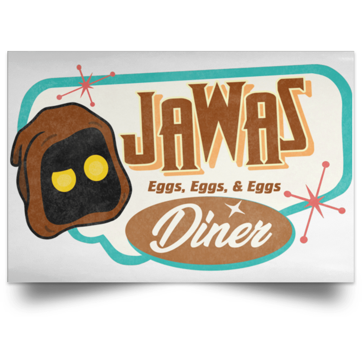 Housewares White / 18" x 12" Retro Jawas Diner Landscape Poster