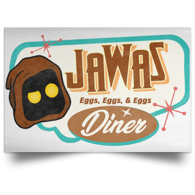 Housewares White / 18" x 12" Retro Jawas Diner Landscape Poster