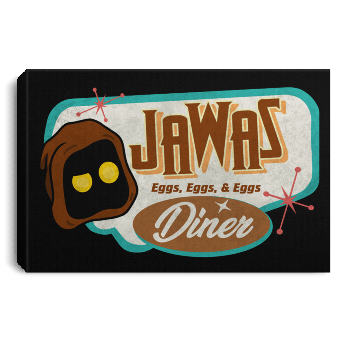 Housewares Black / 12" x 8" Retro Jawas Diner Premium Landscape Canvas