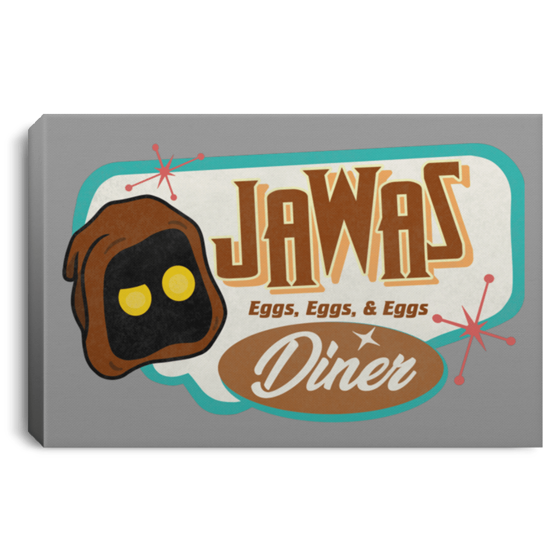 Housewares Gray / 12" x 8" Retro Jawas Diner Premium Landscape Canvas