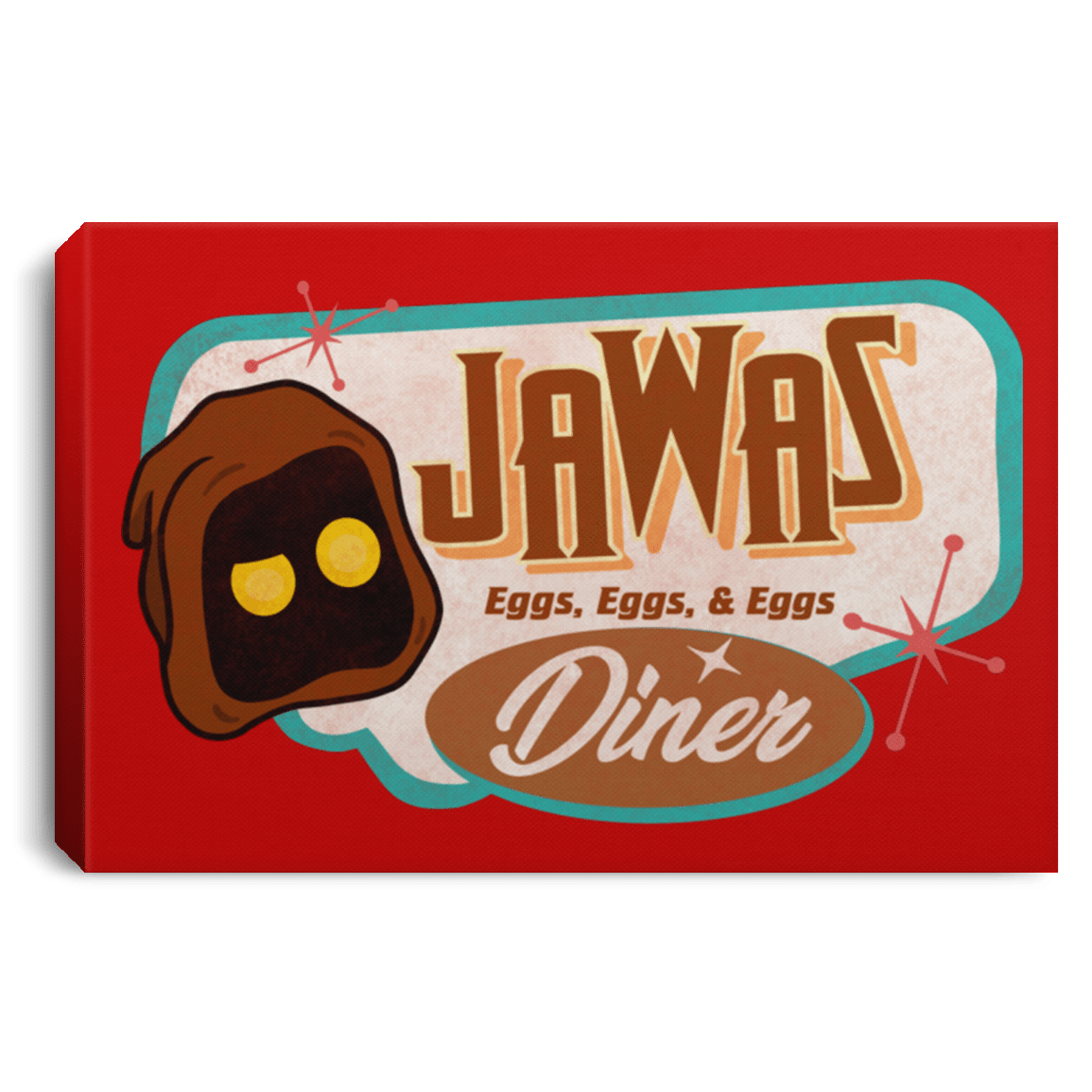 Housewares Red / 12" x 8" Retro Jawas Diner Premium Landscape Canvas