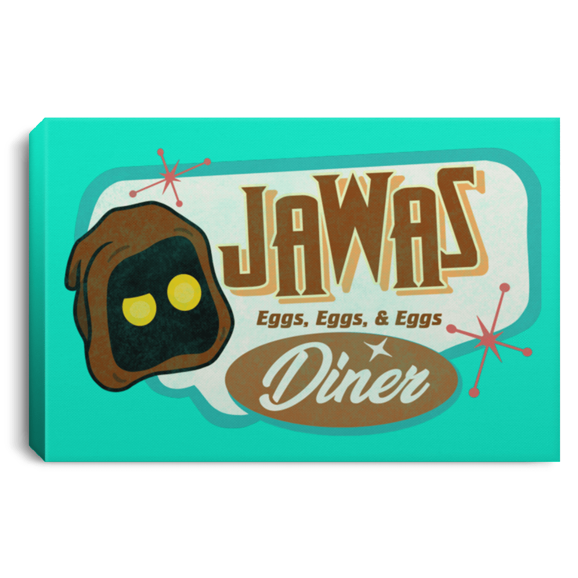 Housewares Teal / 12" x 8" Retro Jawas Diner Premium Landscape Canvas