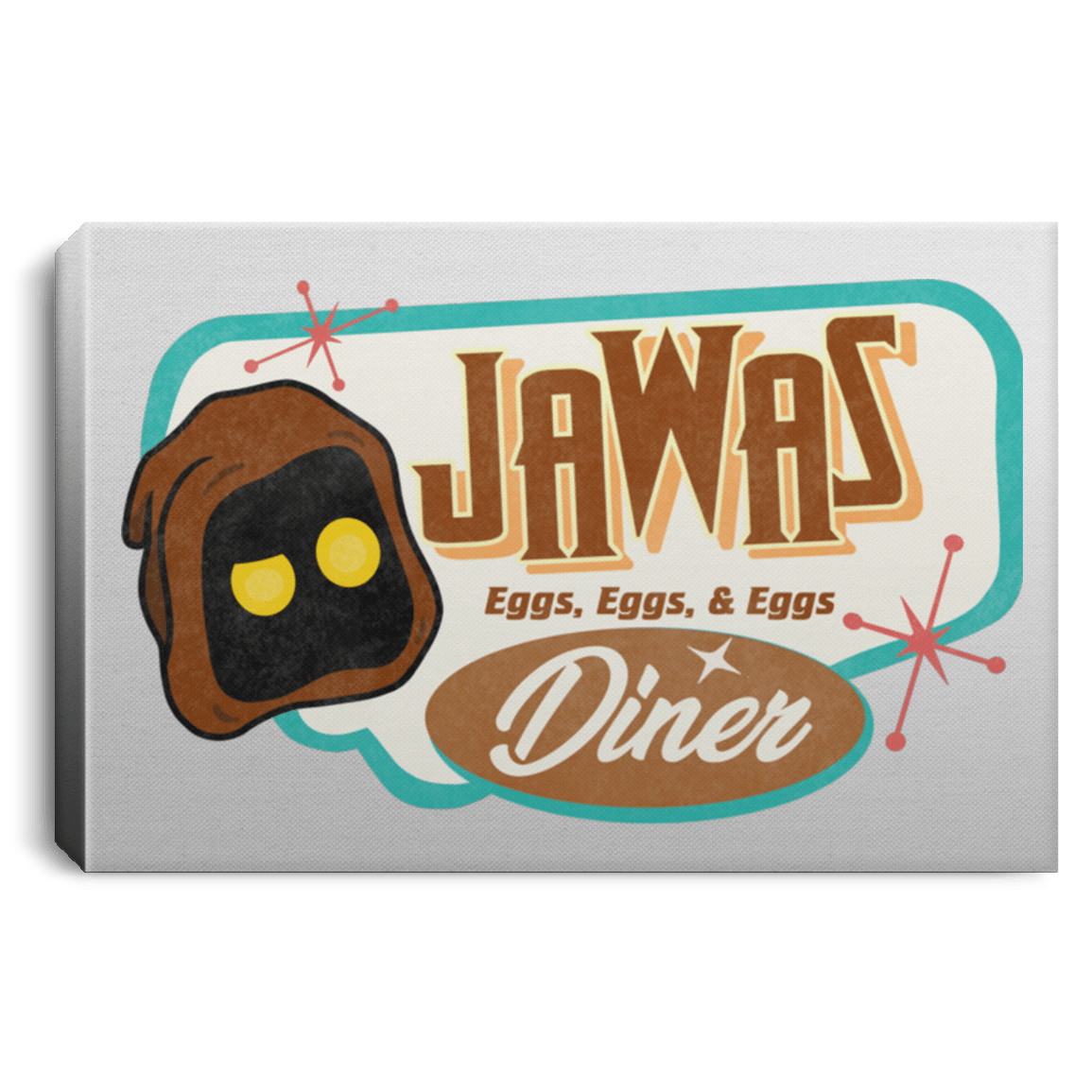 Housewares White / 12" x 8" Retro Jawas Diner Premium Landscape Canvas