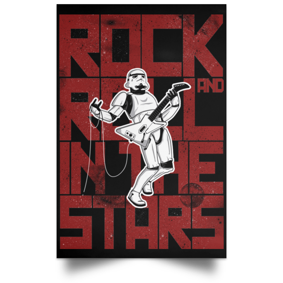 Housewares Black / 12" x 18" Rock in the Stars Portrait Poster