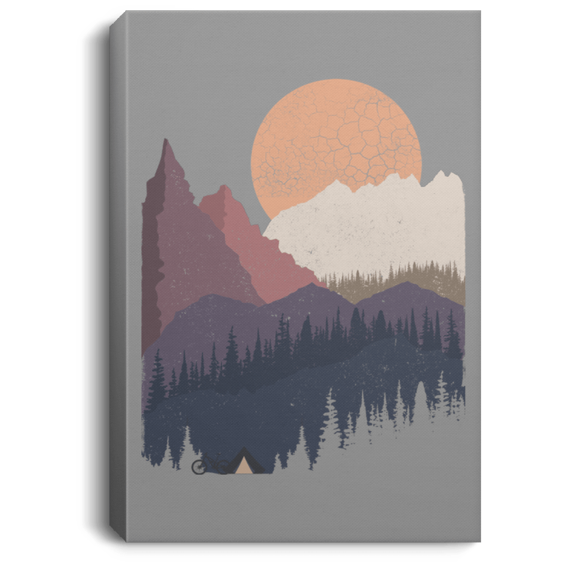 Housewares Gray / 8" x 12" Scenic Camping Premium Portrait Canvas