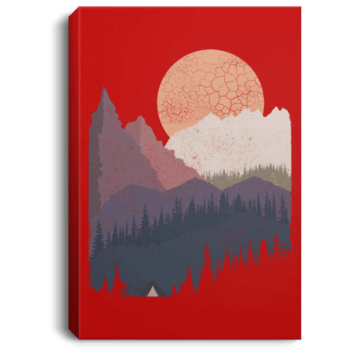 Housewares Red / 8" x 12" Scenic Camping Premium Portrait Canvas