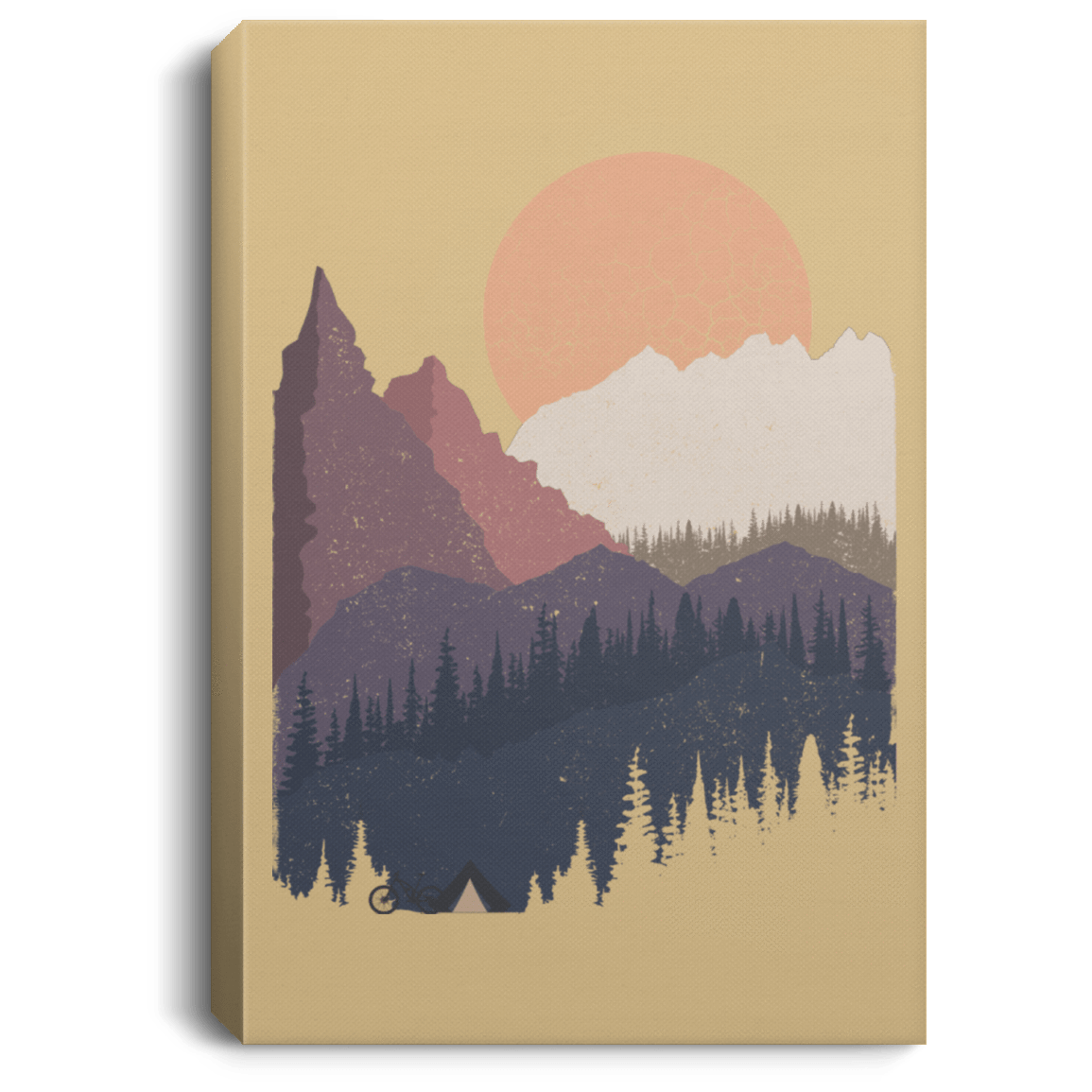 Housewares Tan / 8" x 12" Scenic Camping Premium Portrait Canvas