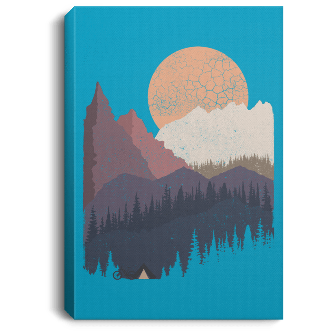 Housewares Turquoise / 8" x 12" Scenic Camping Premium Portrait Canvas