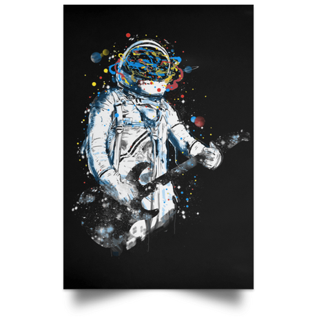 Housewares Black / 12" x 18" Space Guitar Portrait Poster