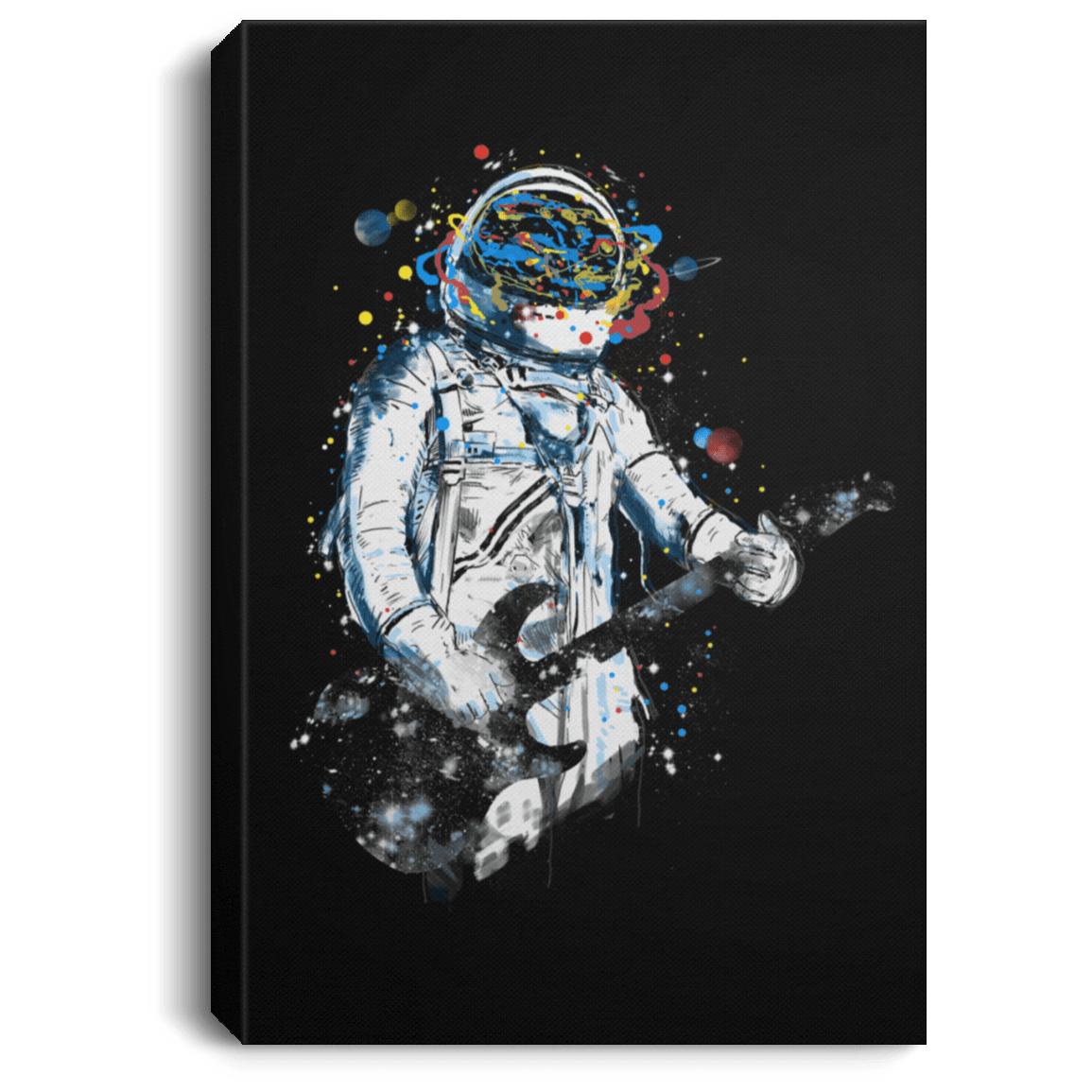 Housewares Black / 8" x 12" Space Guitar Premium Portrait Canvas