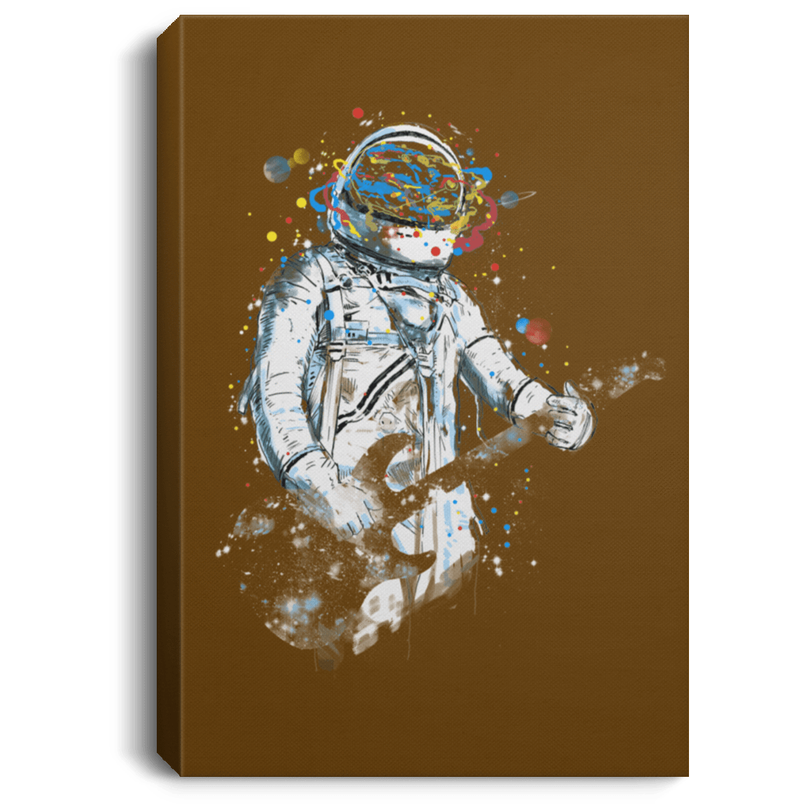 Housewares Brown / 8" x 12" Space Guitar Premium Portrait Canvas