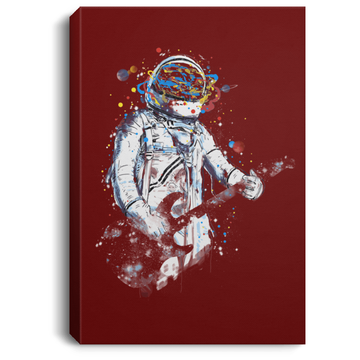 Housewares Maroon / 8" x 12" Space Guitar Premium Portrait Canvas