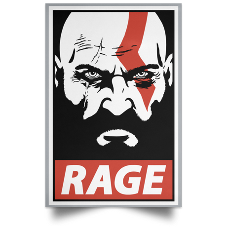 Housewares Grey / 12" x 18" Spartan Rage Portrait Poster