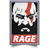 Housewares Navy / 12" x 18" Spartan Rage Portrait Poster