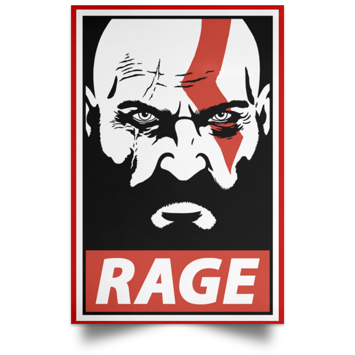 Housewares Red / 12" x 18" Spartan Rage Portrait Poster
