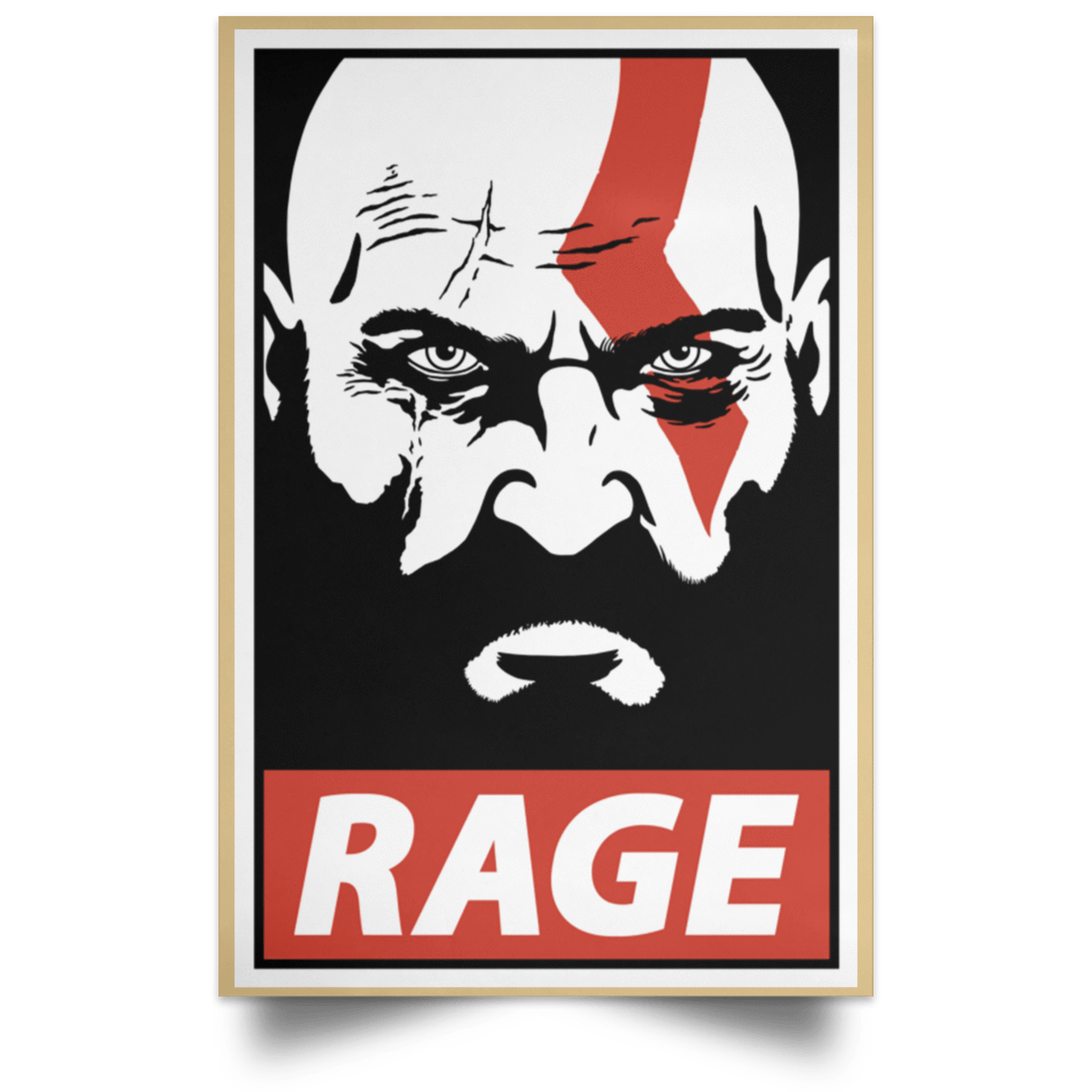 Housewares Tan / 12" x 18" Spartan Rage Portrait Poster