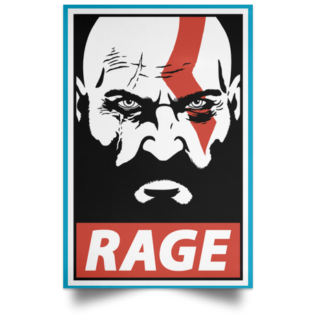 Housewares Turquoise / 12" x 18" Spartan Rage Portrait Poster