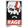 Housewares White / 12" x 18" Spartan Rage Portrait Poster