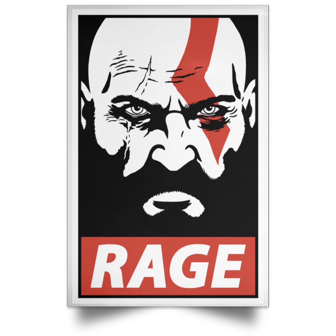 Housewares White / 12" x 18" Spartan Rage Portrait Poster