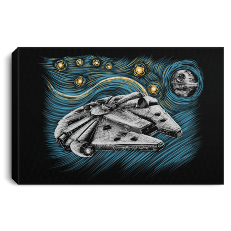 Housewares Black / 12" x 8" Starry Falcon Premium Landscape Canvas