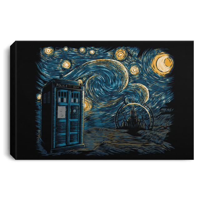 Housewares Black / 12" x 8" Starry Gallifrey Premium Landscape Canvas