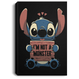 Housewares Black / 8" x 12" Stitch Not a Monster Premium Portrait Canvas