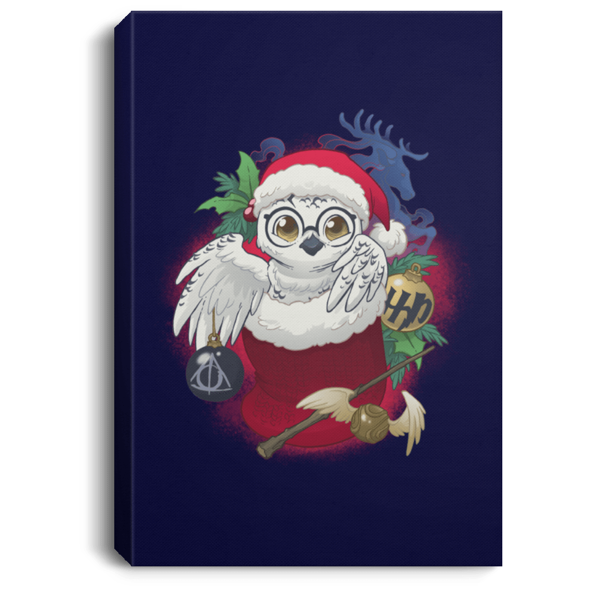 Housewares Navy / 8" x 12" Stocking Stuffer HP Owl Premium Portrait Canvas