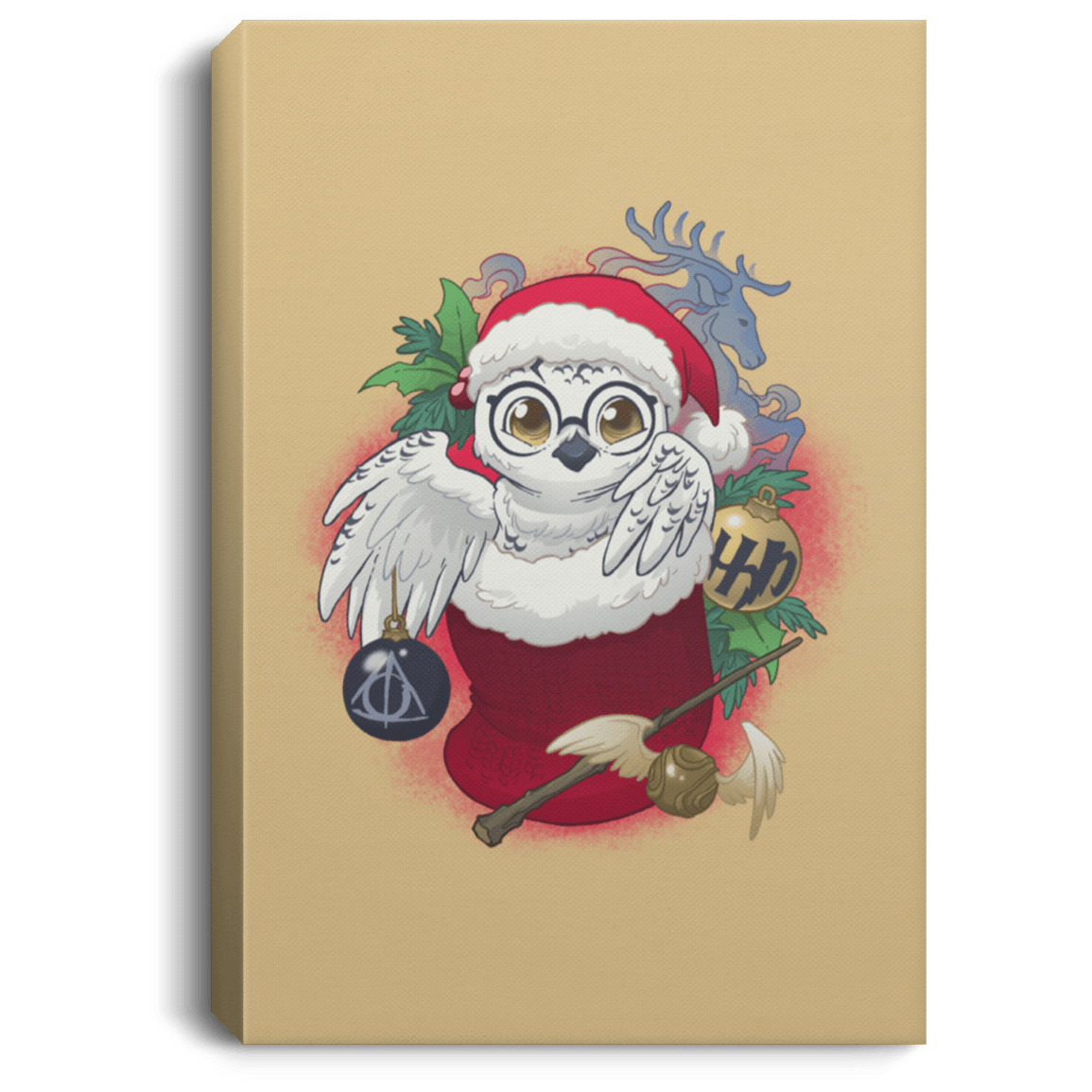 Housewares Tan / 8" x 12" Stocking Stuffer HP Owl Premium Portrait Canvas