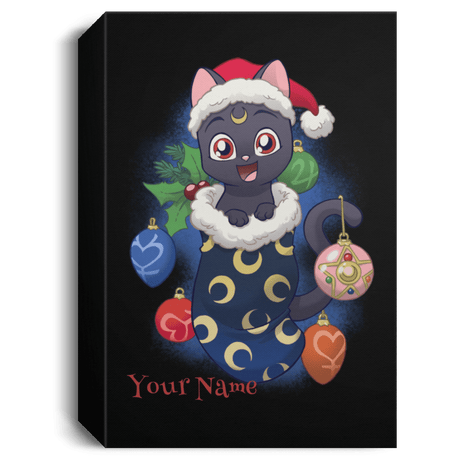 Housewares Black / 16" x 24" Stocking Stuffer Luna Personalized Portrait Canvas