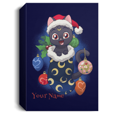 Housewares Navy / 16" x 24" Stocking Stuffer Luna Personalized Portrait Canvas