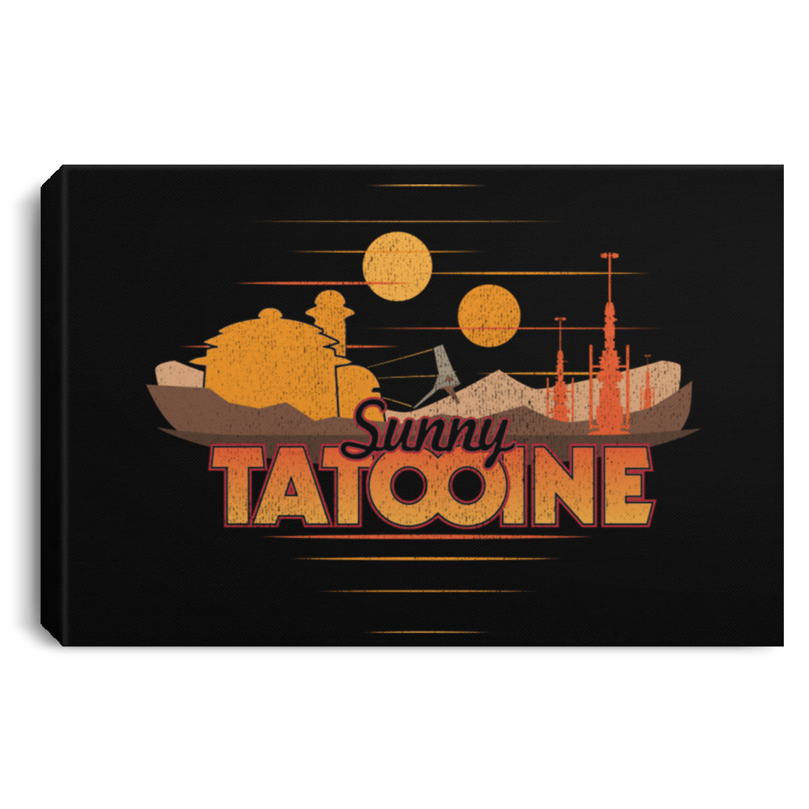 Housewares Black / 12" x 8" Sunny Tatooine Premium Landscape Canvas