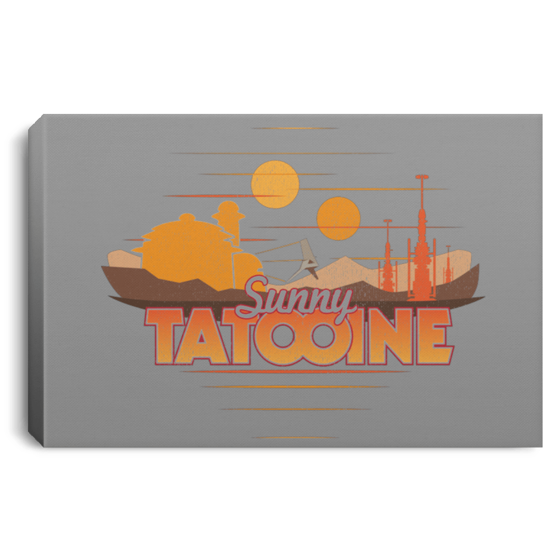 Housewares Gray / 12" x 8" Sunny Tatooine Premium Landscape Canvas