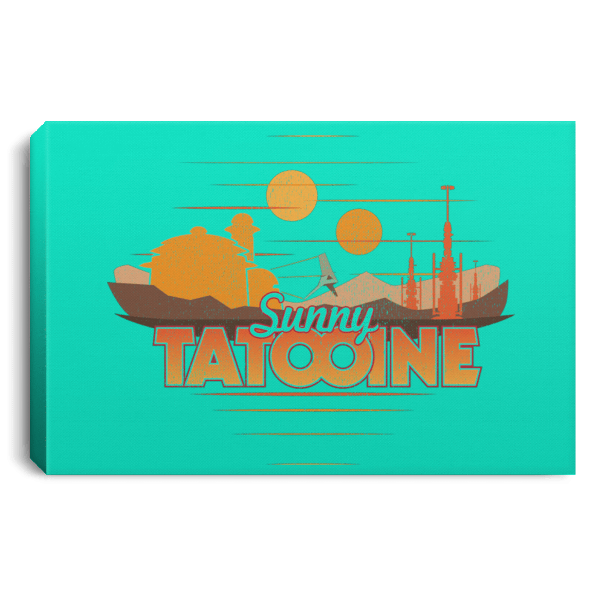 Housewares Teal / 12" x 8" Sunny Tatooine Premium Landscape Canvas