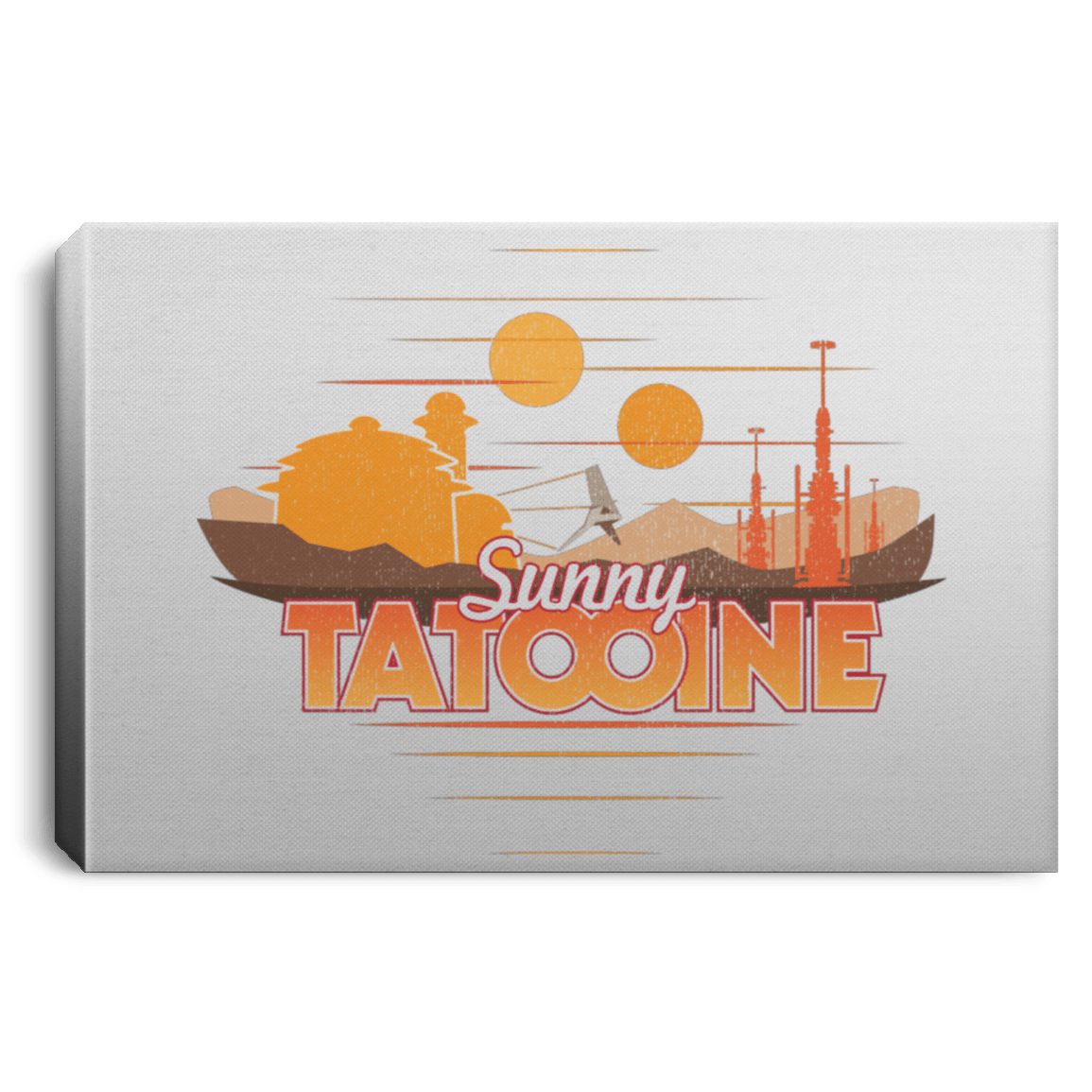 Housewares White / 12" x 8" Sunny Tatooine Premium Landscape Canvas